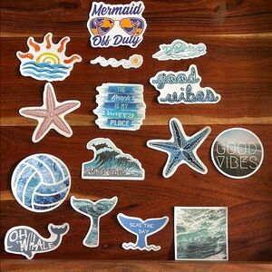 Assorted Beach-Themed Stickers
